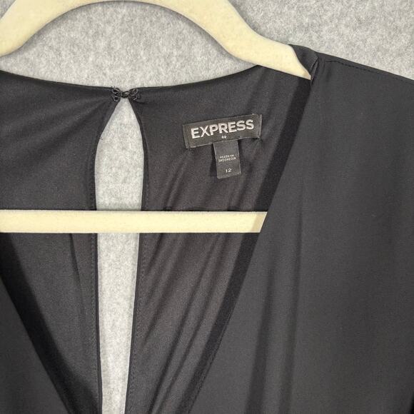 Express Dress 12 Wrap Flowy Flutter Stretch Career Church Witch Quiet Basic - Picture 4 of 11